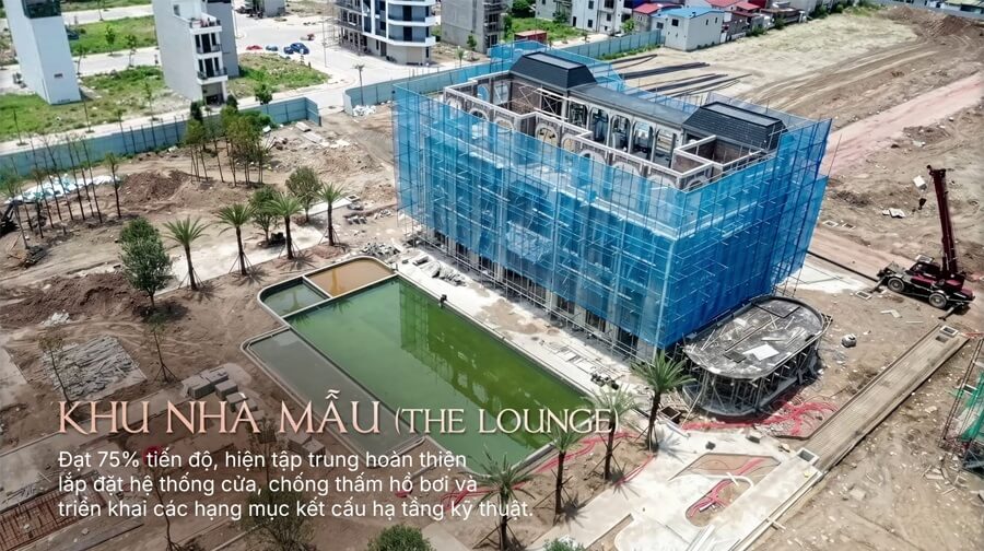 Khu nhà mẫu Lounge đã hoàn thiện 75% tiến độ