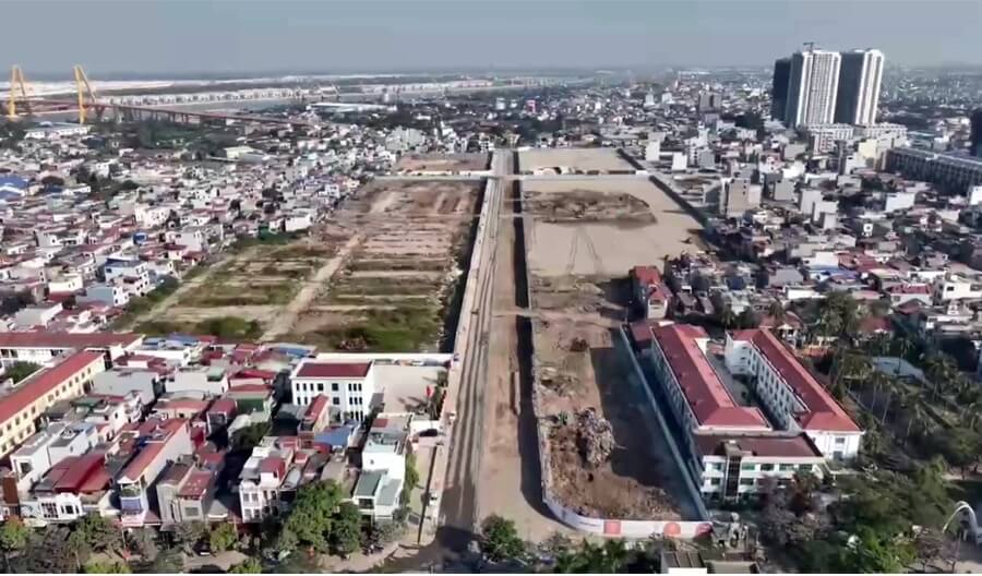 Tuyến đường trung tâm dự án ANmaison Hải Phòng đã dần hoàn thành