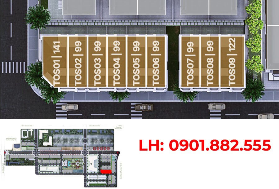 Khu Town đợt 1 mở bán 9 căn.