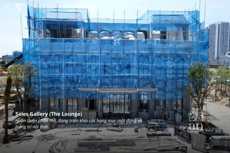 Khu Lounge đã hoàn thiện phần thô, đang triển khai trang trí nội thất