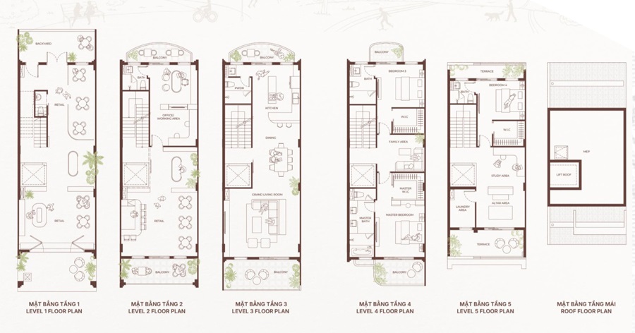 Mặt bằng thiết kế khu Terrace Khu đô thị ANmaison Hải Phòng